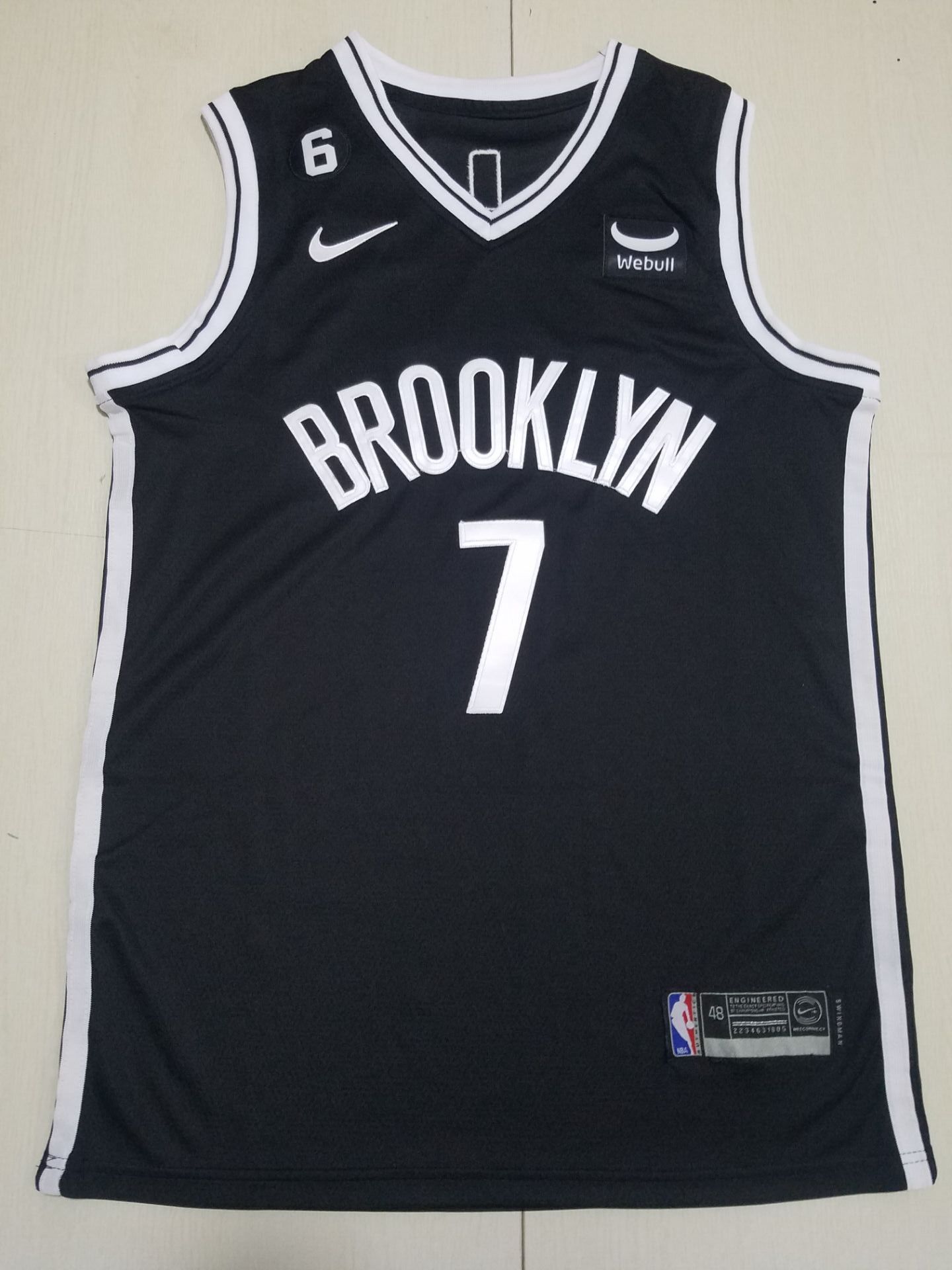 Men Brooklyn Nets #7 Durant Black 2022 Nike NBA Jersey